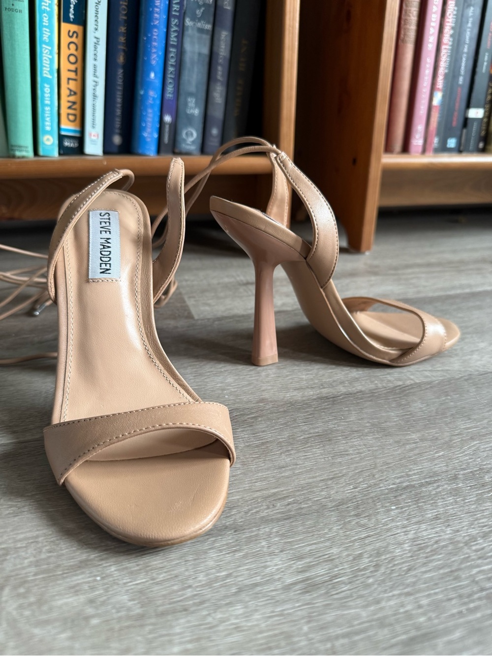 Steve Madden Michelle Leather Beige Heels